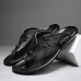 Men Leather Breathable Soft Sole Non Slip Comfy Outdoor Flip Flops Casual Slippers