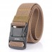 AWMN 125cm Punch Magnetic Buckle Tactical Belt Quick Release Nylon Leisure Belt for men women