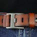 Men Faux Leather 115cm Retro Casual Pin Buckle Jeans Suits Belt