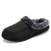 Men Lamb Wool Soft Sole Round Head Plus Velvet Thicken Winter Warm Home Cotton Slippers